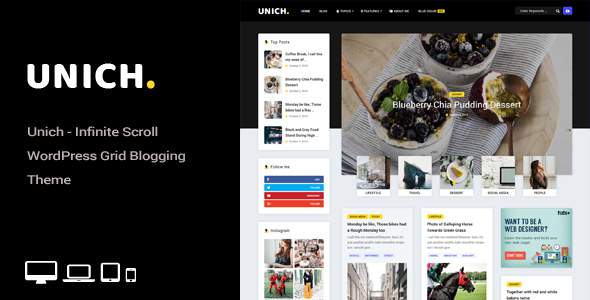 Unich - Infinite Scroll WordPress Blogging Food Recipes Theme
           TFx Scottie Carver