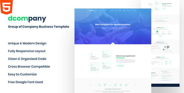 Dcompany - Group Of Company Business HTML Template
       TFx Harlan Nate