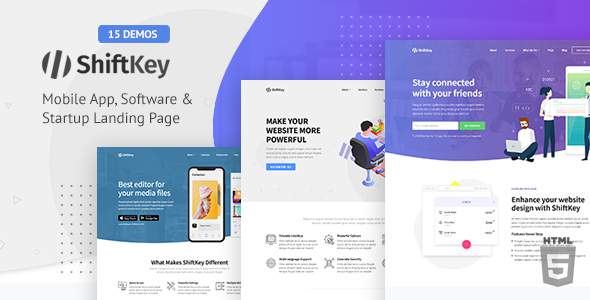 ShiftKey - Software & Startup Premium Landing Page Template
       TFx Emerson Aubrey