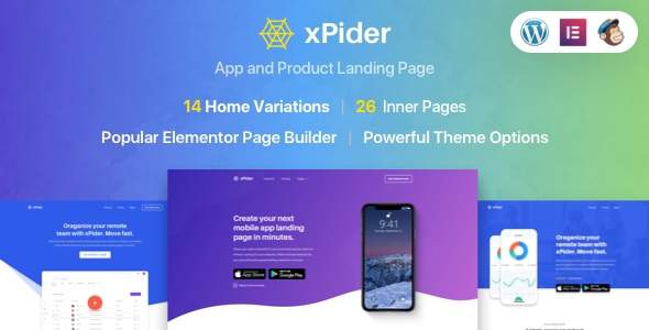 xPider  | WordPress App Landing Page
       TFx Aydan Pancras