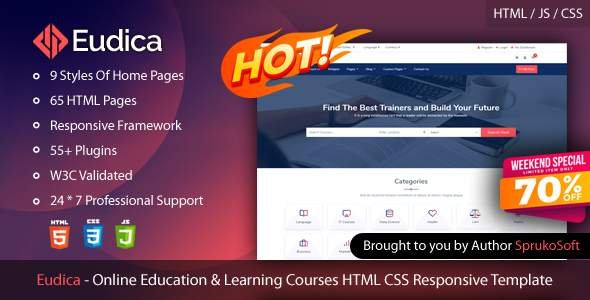 Eudica – Online Education Courses HTML Template
       TFx Joey Kazuo