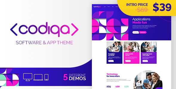 Codiqa - Software and App WordPress Theme TFx Roy Thorley