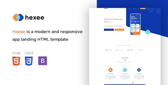Hexee - Responsive Modern App Landing HTML Template TFx