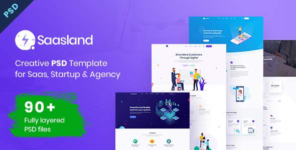 Saasland  MultiPurpose PSD Template for Startup amp Agency TFx