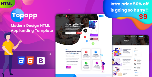 Topapp - App Landing Page TFx SiteTemplates