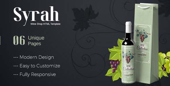 Syrah - Wine Shop HTML Template TFx SiteTemplates