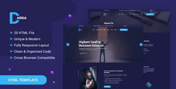 Darkia - Dark Business HTML Template TFx