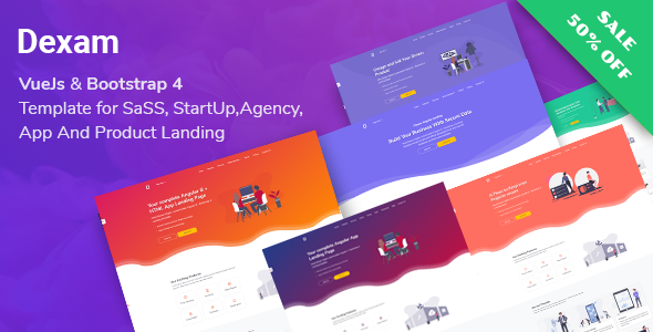 Dexam - Vue SaaS Startup amp Product Landing Page TFx