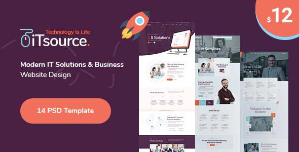 iTsource - IT Solutions amp Services Website Design PSD Template TFx 