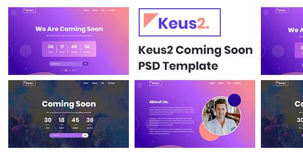 Keus - Coming Soon PSD Template TFx PSDTemplates 