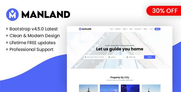 Manland - Bootstrap Light Real Estate HTML Template TFx