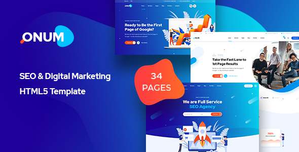 Onum - SEO amp Marketing HTML5 Template TFx