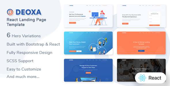 Deoxa - React Landing Page Template TFx