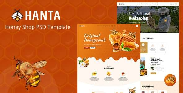 Hanta - Beekeeping and Honey Shop PSD Template TFx