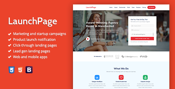 LaunchPage - Premium HTML Landing Page Template TFx