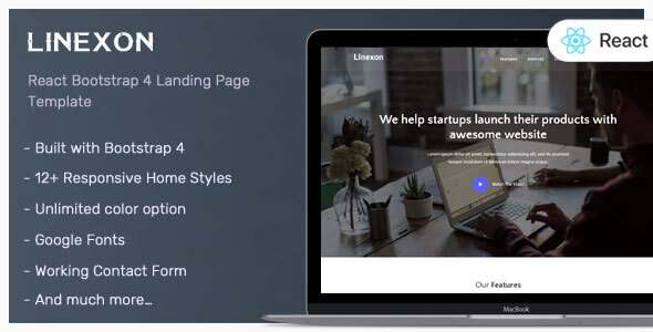 Linexon - React Landing Page Template TFx