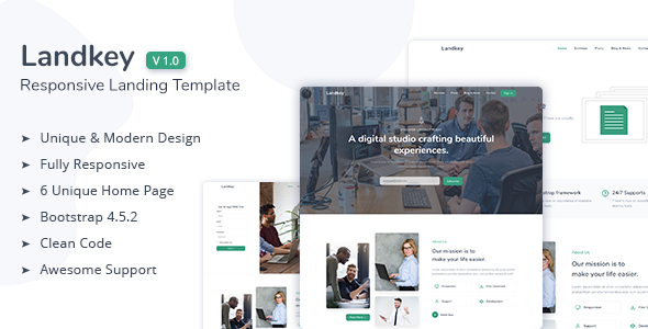 Landkey - A Responsive Creative Landing Page Template TFx