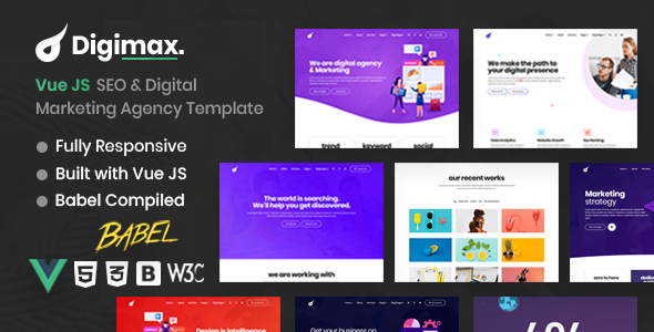 Digimax - Vue JS SEO amp Digital Marketing Agency Template TFx