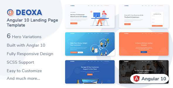 Deoxa - Angular 10 Landing Page Template TFx