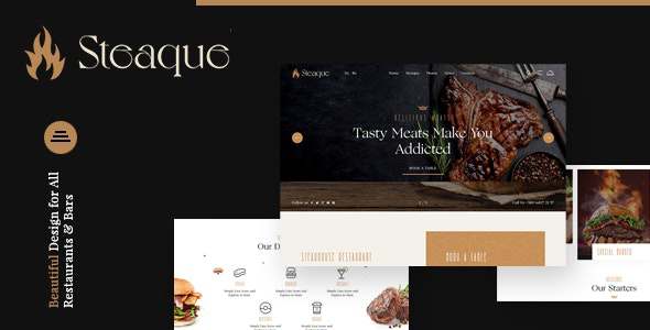Steaque  Steak House and Coctail Bar Joomla Template TFx 