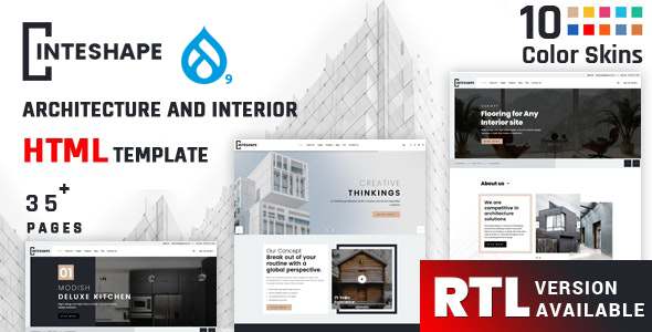 Inteshape - Architecture and Interior Drupal 9 Theme TFx 