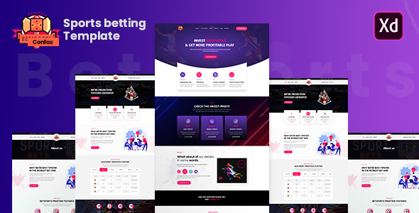 Confox - Sports Betting amp Gambling Platform XD Template TFx