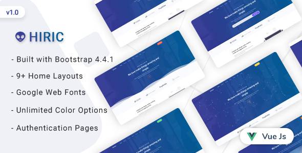 Hiric - VueJs Landing Page Template TFx