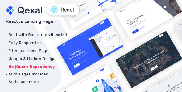 Qexal - React Js Landing Page Template TFx