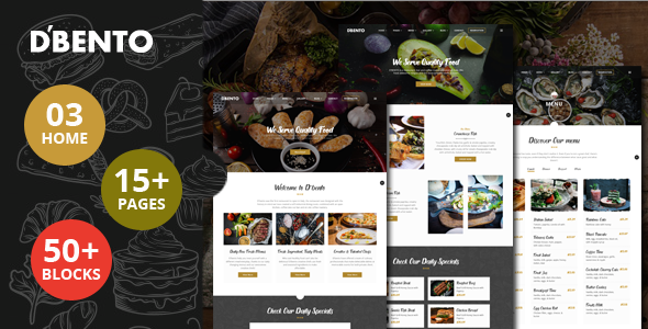 Dbento  Food Restaurant HTML5 Template TFx 