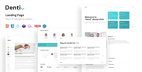 Denti - Landing page React JS Template TFx