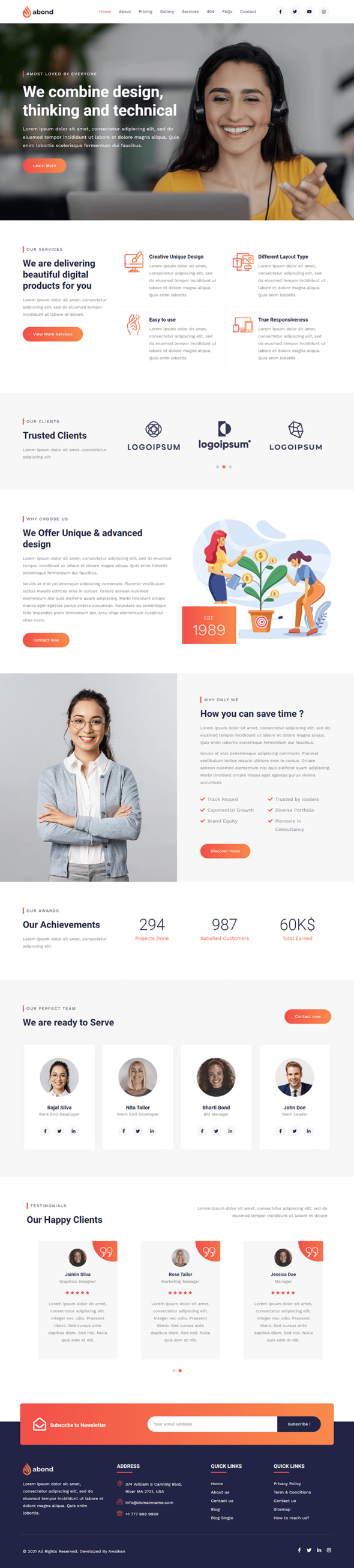 Abond - Agency Corporate Elementor Template Kit TFx