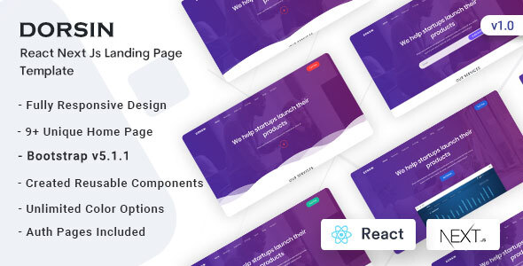 Dorsin - React Next Js Landing Page Template TFx