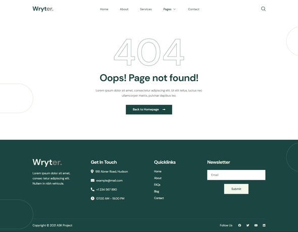 Wryter - Content Copywriting Services Elementor Template Kit TFx 