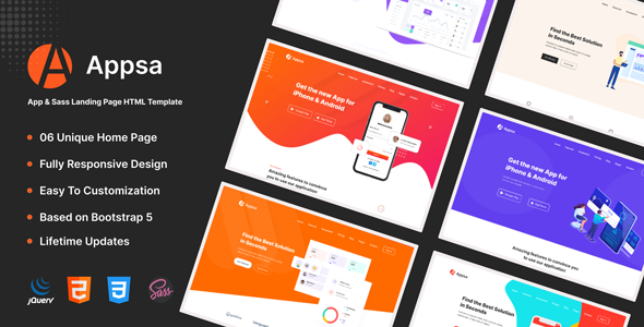 Appsa - Software SaaS and App Landing Template TFx