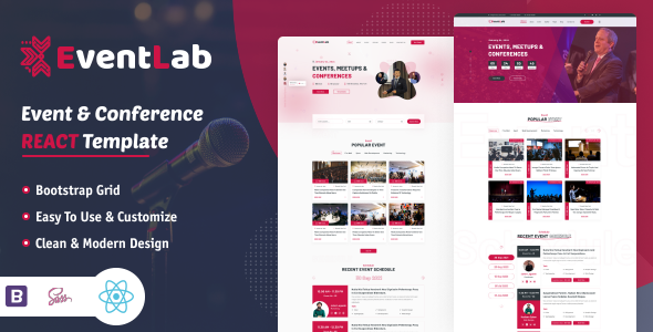 Eventlab - Event amp Conference Organization React Template TFx 