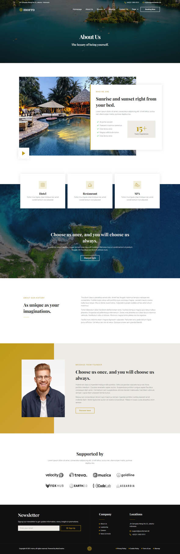 Morro - Hotel amp Resort Elementor Template Kit TFx