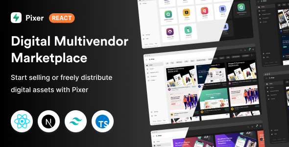 Pixer-React Multivendor Digital Marketplace Template TFx