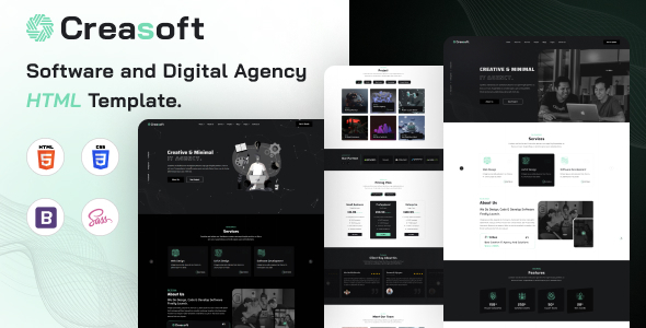 Creasoft - Software and Digital Agency HTML Template TFx
