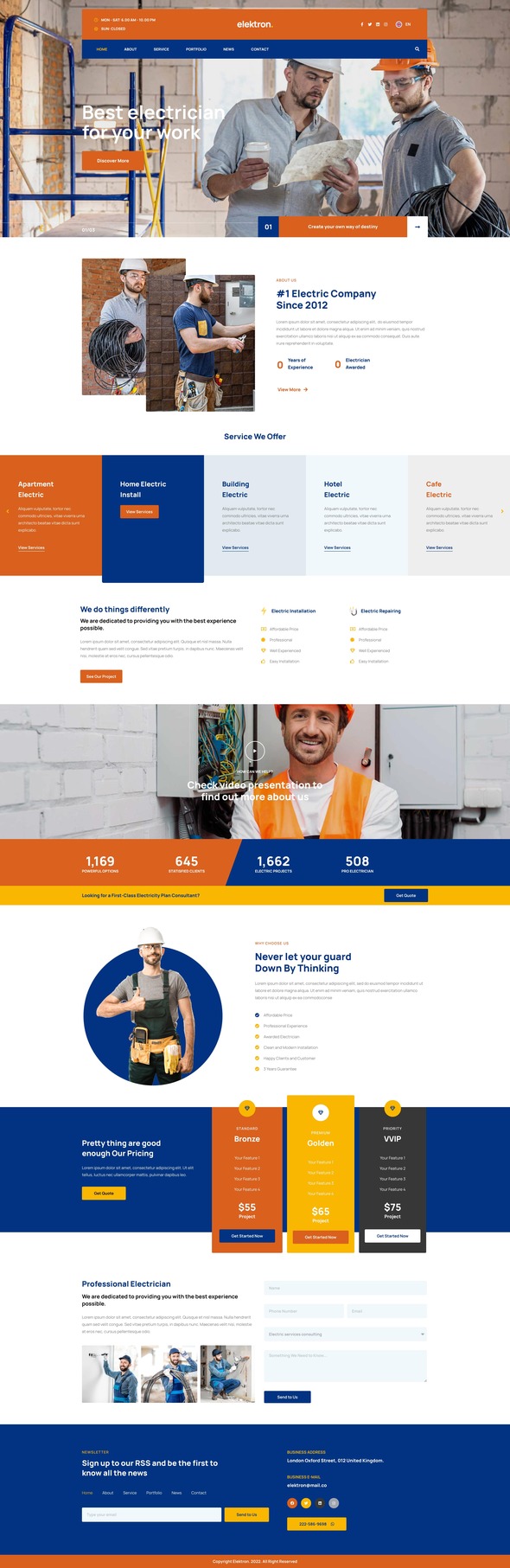 Elektron - Electric Company amp Business Elementor Template Kit TFx