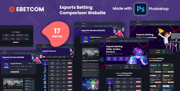 Ebetcom - Esports Betting Comparison Website PSD Template TFx