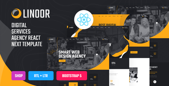 Linoor – React Next Digital Agency Services Template TFx