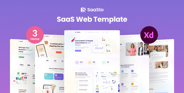 Saasto - SaaS Website XD Template TFx