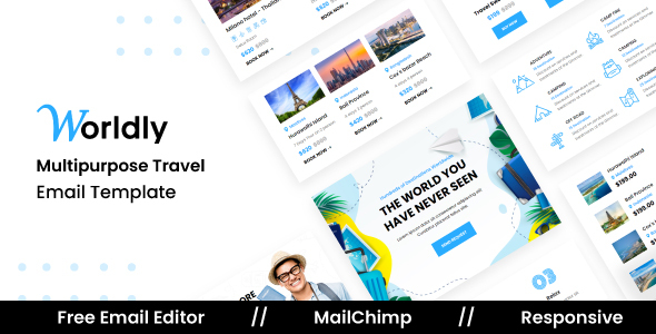 Worldly - Responsive Email for Travel Free Email Editor TFx