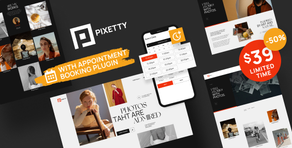 Pixetty - Photographer Booking Theme TFx