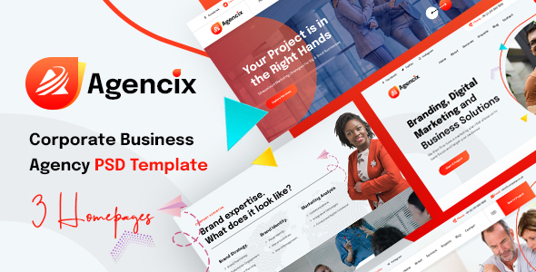 Agencix - Corporate Business Agency PSD Template  TFx