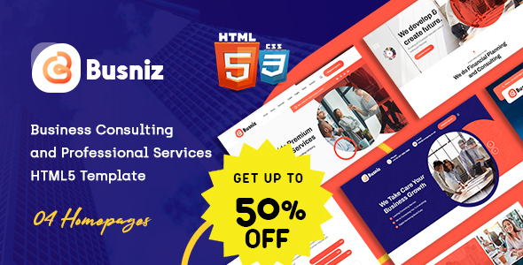 Busniz – Business Consulting Multi-Purpose HTML5 Template TFx