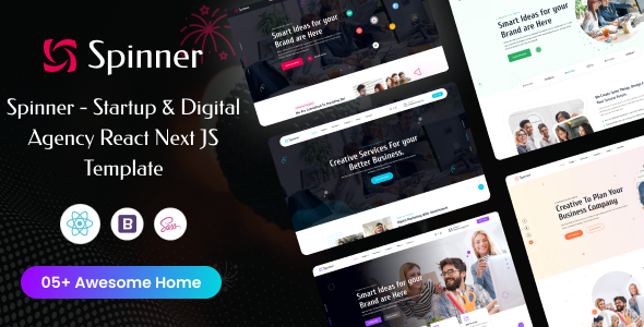 Spinner - Startup and Digital Agency React Next JS Template TFx