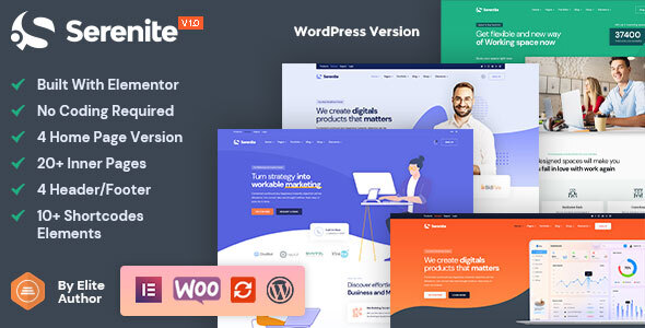 Serenite - Startup amp SaaS WordPress Theme TFx