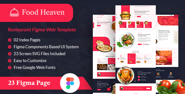 Food Heaven Restaurant Figma Web Template TFx