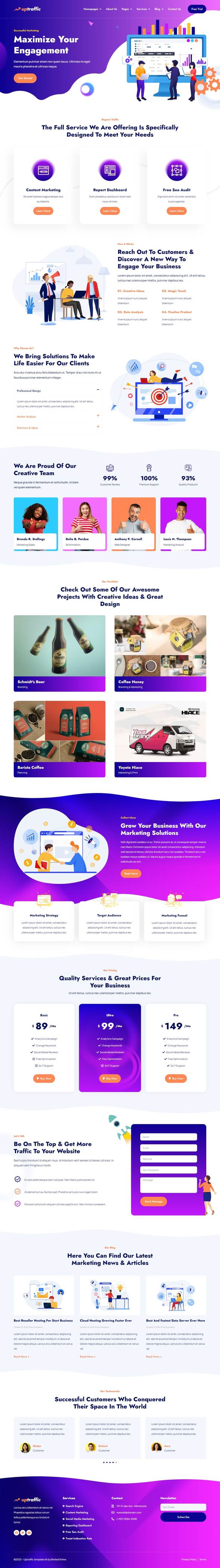 Uptraffic - Digital Marketing Agency Elementor Template Kit TFx